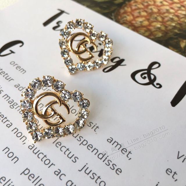 GUCCi飾品 古馳2019新款耳環 Gucci心桃雙G耳釘  zgbq1162